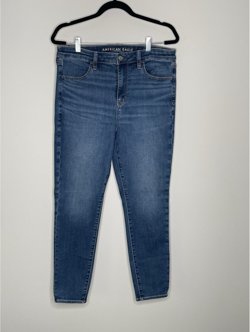 American Eagle High Rise Jegging Medium Wash Blue Skinny Jeans Size 14 Short